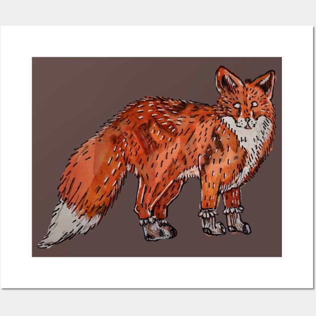 Fox in Socks 2.0 Wall Art by Animal Surrealism
